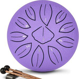 Steel Tongue Drum 6 Inch 11 Notes Hand Drums for Musical Education Yoga (purple)